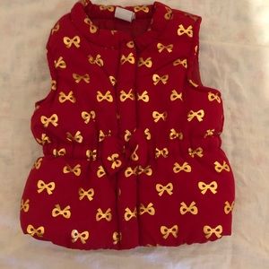 Toddler Red Puffer Vest with Bows 🎀 size 12M